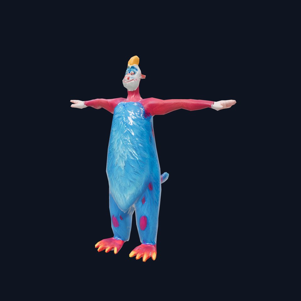 Cartoon Monster Character Model Pack with Colorful Fur Texture